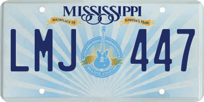 MS license plate LMJ447
