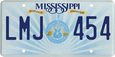 MS license plate LMJ454