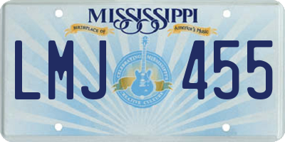 MS license plate LMJ455
