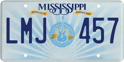 MS license plate LMJ457