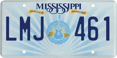 MS license plate LMJ461