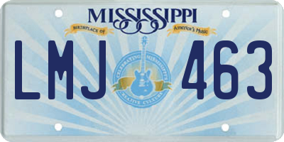 MS license plate LMJ463