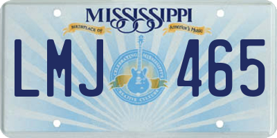MS license plate LMJ465