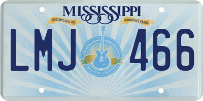 MS license plate LMJ466
