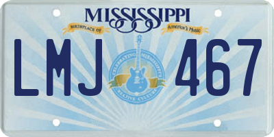 MS license plate LMJ467