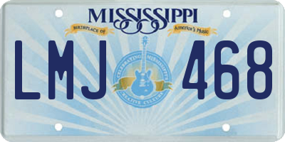 MS license plate LMJ468
