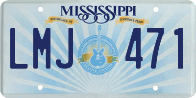 MS license plate LMJ471