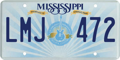 MS license plate LMJ472