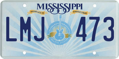 MS license plate LMJ473