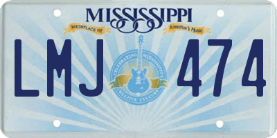 MS license plate LMJ474