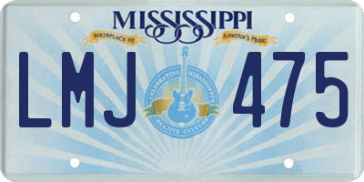 MS license plate LMJ475