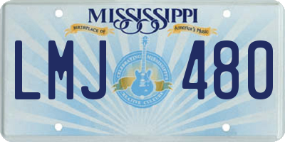 MS license plate LMJ480