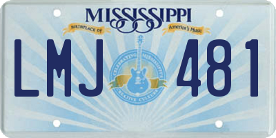 MS license plate LMJ481