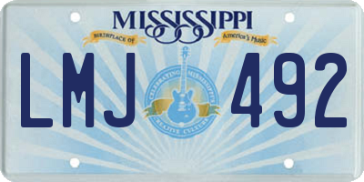 MS license plate LMJ492
