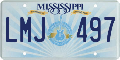 MS license plate LMJ497