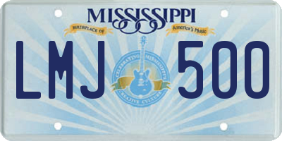 MS license plate LMJ500