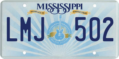 MS license plate LMJ502