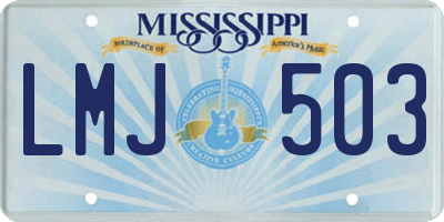 MS license plate LMJ503