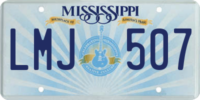 MS license plate LMJ507