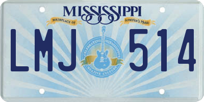 MS license plate LMJ514