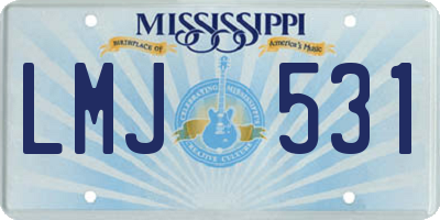 MS license plate LMJ531
