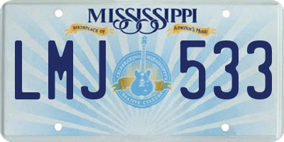 MS license plate LMJ533
