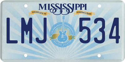 MS license plate LMJ534