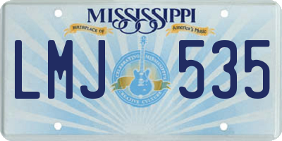MS license plate LMJ535