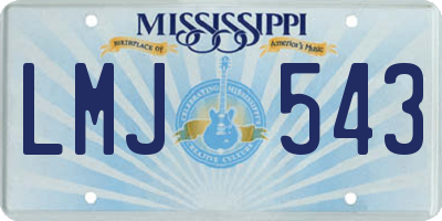 MS license plate LMJ543