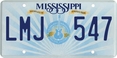 MS license plate LMJ547