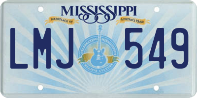 MS license plate LMJ549
