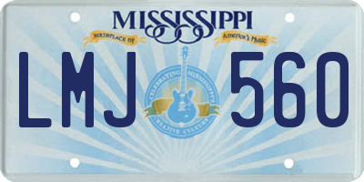 MS license plate LMJ560