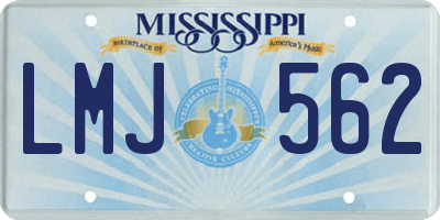 MS license plate LMJ562