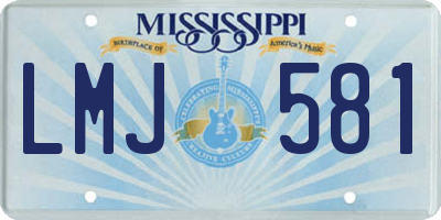 MS license plate LMJ581