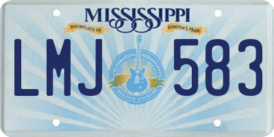 MS license plate LMJ583