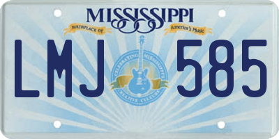 MS license plate LMJ585