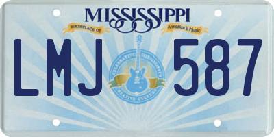 MS license plate LMJ587
