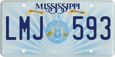 MS license plate LMJ593