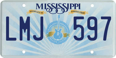 MS license plate LMJ597