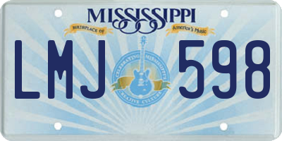 MS license plate LMJ598