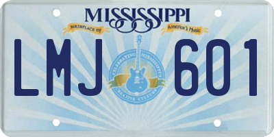 MS license plate LMJ601