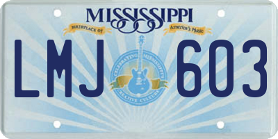 MS license plate LMJ603