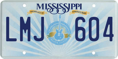 MS license plate LMJ604