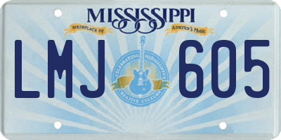 MS license plate LMJ605