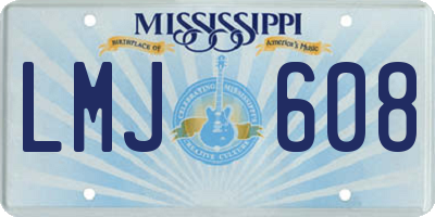 MS license plate LMJ608