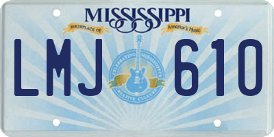 MS license plate LMJ610