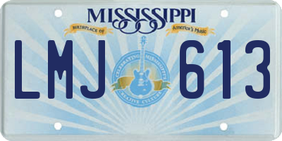 MS license plate LMJ613