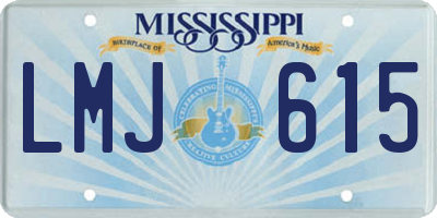 MS license plate LMJ615