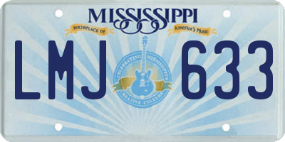 MS license plate LMJ633