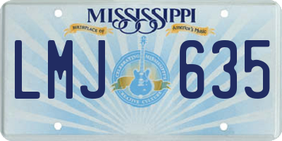 MS license plate LMJ635
